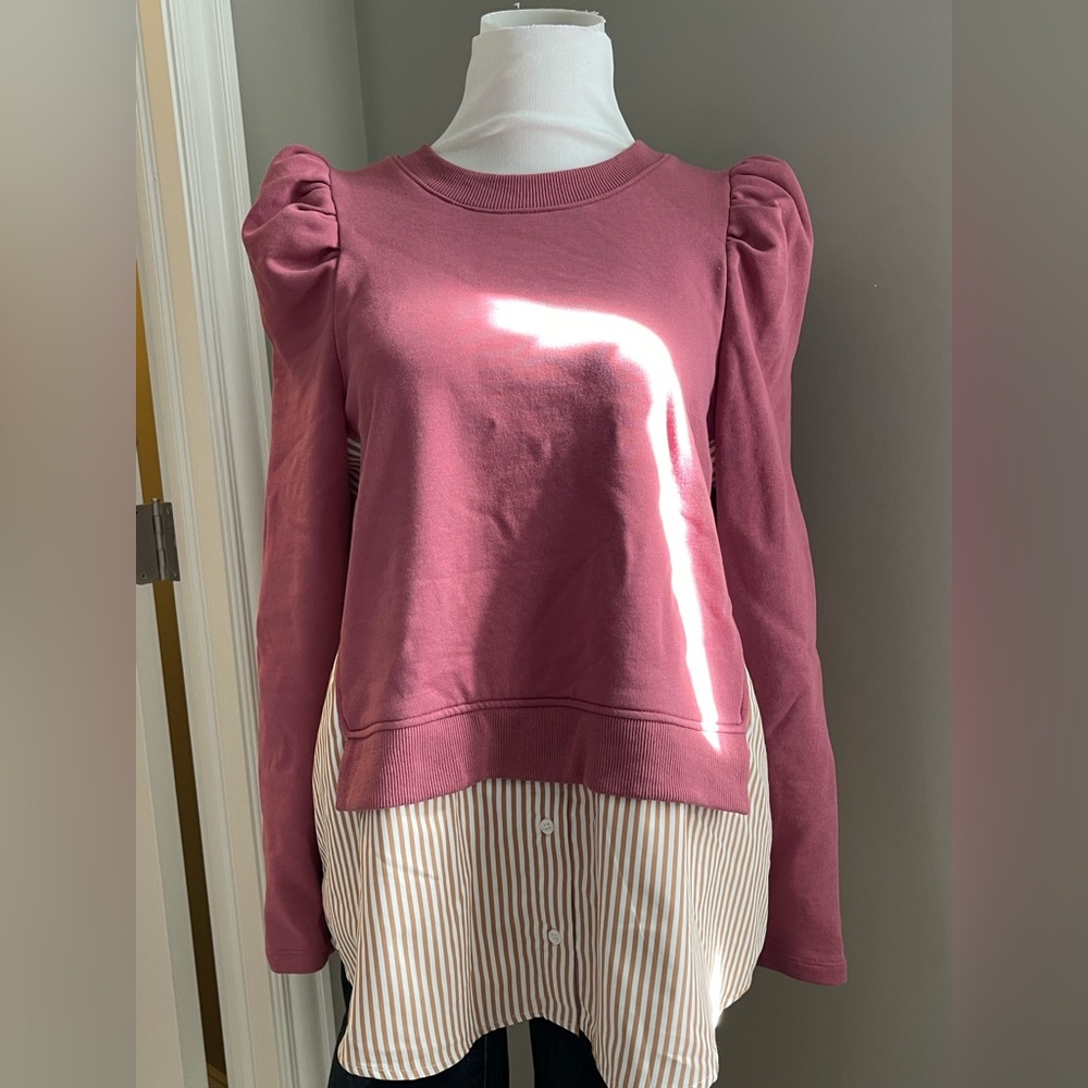 Anthropologie Maeve Puff Sleeve Sweatshirt